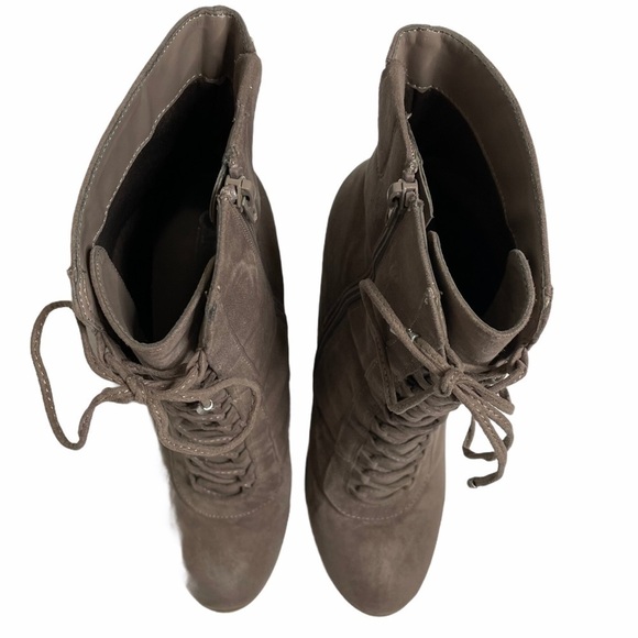 Carlos Santana Sandra Lace Up Chunky Heel Faux Suede Boots Size 10 - Picture 6 of 10